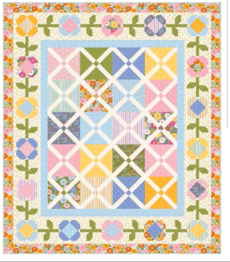 Plaid and Posies Quilt Kit -71 x 83 image 0