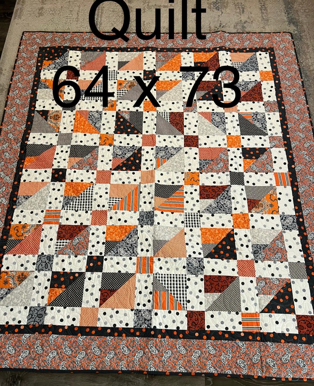 Sample Quilt- Orange Damask image 0