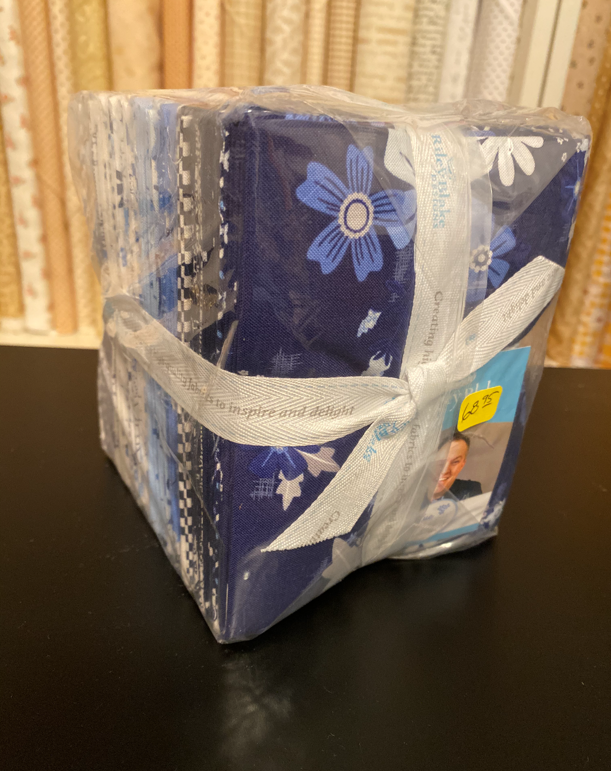 Quilting Cotton Fabric Floral Blue Stitch Fat Quarter Bundle 24 pieces Riley Blake Designs Pre cut Precut